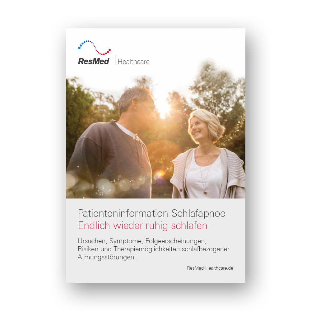 Titelseite der Patienteninfo „Schlafapnoe Endlich wieder ruhig schlafen“