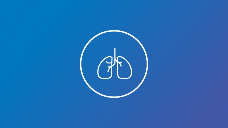 Lungen-Icon auf blauem Hintergrund