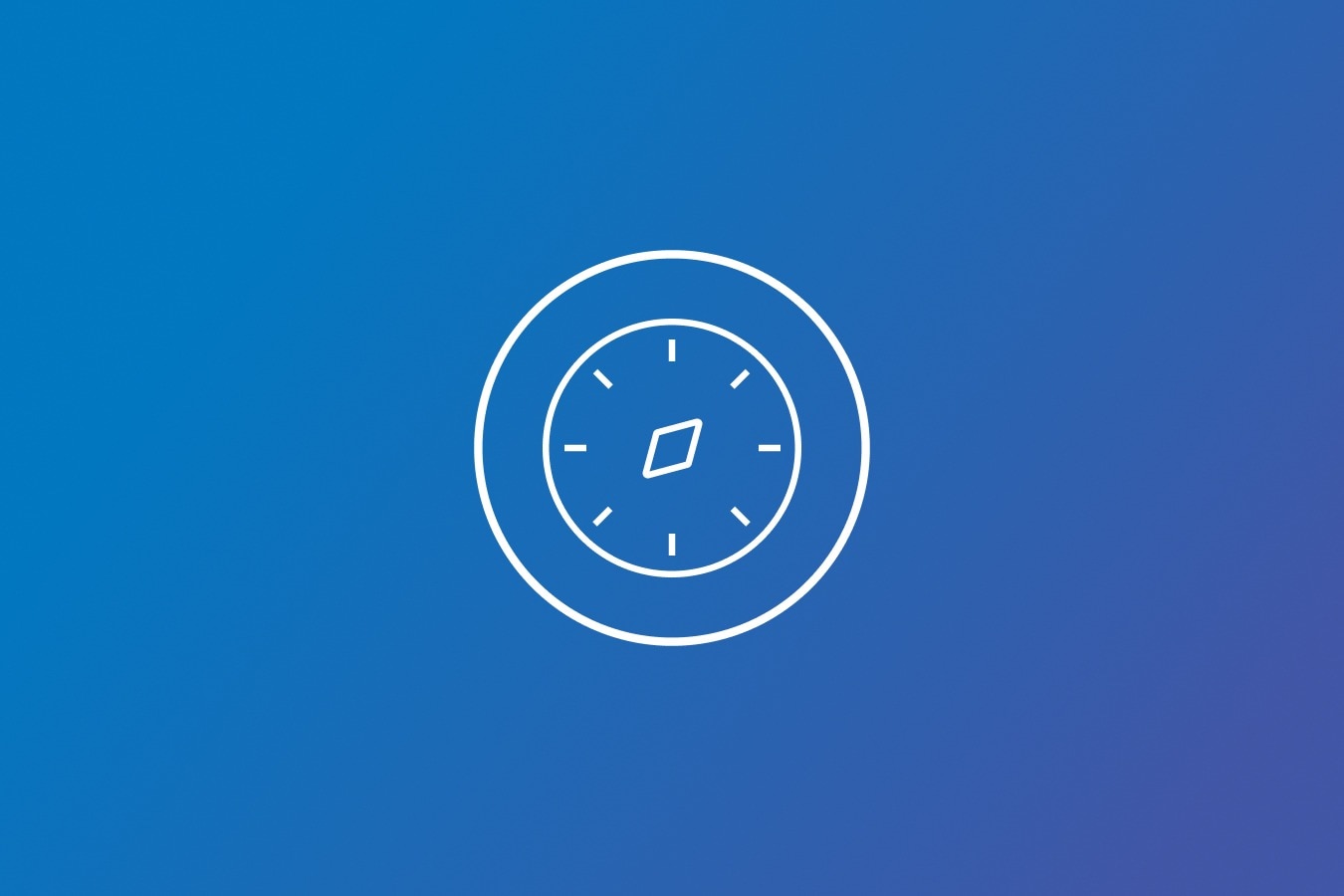 Icon mit weißem Therapiekompass auf blauem Hintergrund.